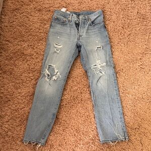 Levi's Light Blue Distressed Denim Jeans